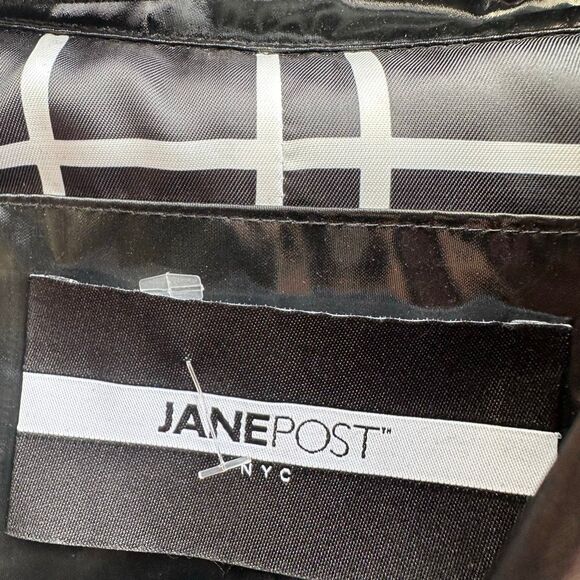 Jane Post $595 High Gloss Trench Coat in black womens medium NWT - Picture 5 of 16